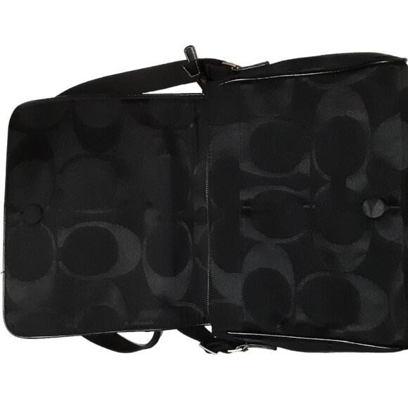 Coach Black Canvas Crossbody Messenger Bag Unisex - Picture 3 of 4